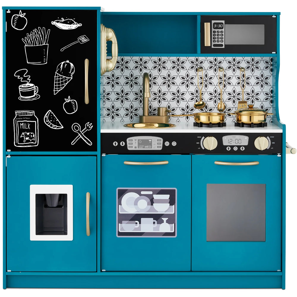 Pretend Play Kitchen Wooden Toy Set for Kids with 11 Accessories - D75
