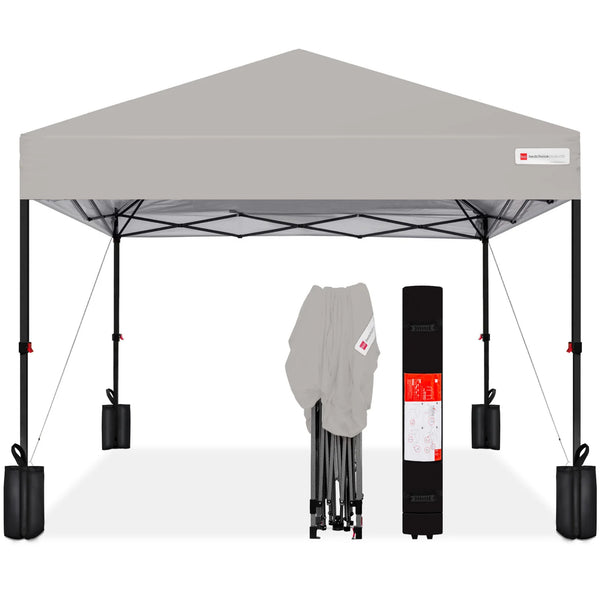 One-Person Setup Instant Pop Up Canopy w/ Case, 4 Weight Bags - 10x10ft - D31