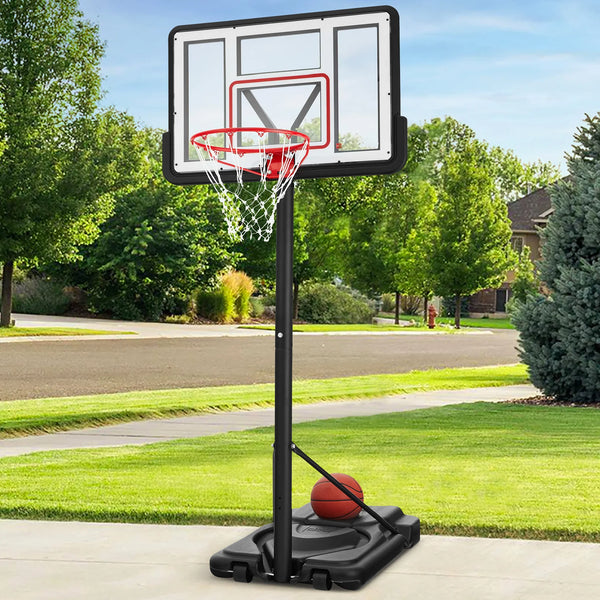 Adjustable Regulation-Size Basketball Hoop w/ Fillable Base, 2 Wheels - J176