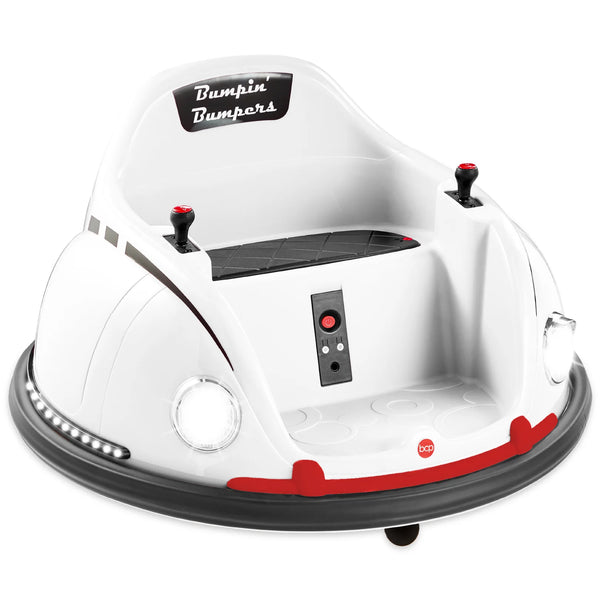 6V Kids Ride On Bumper Car Toy w/ Remote, Harness, Lights, 360 Degree Spin - D74