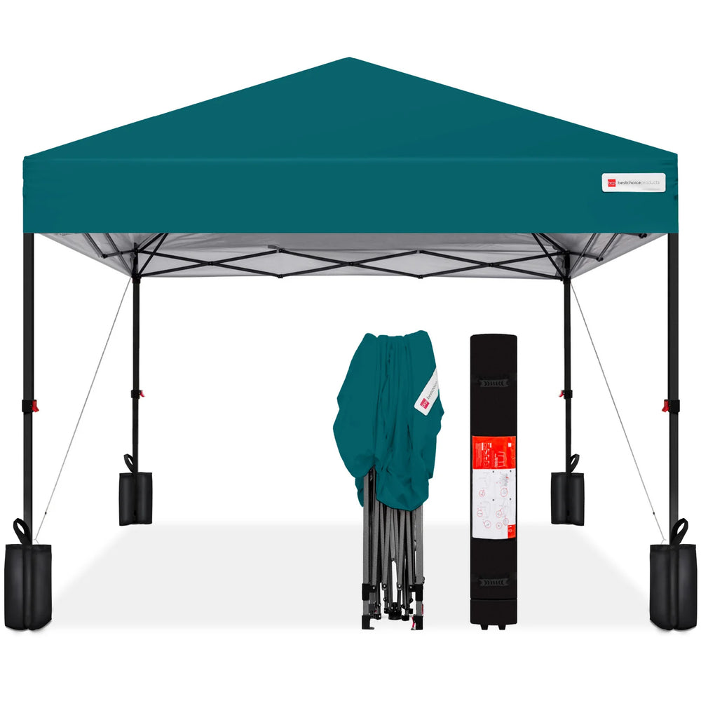 One-Person Setup Instant Pop Up Canopy w/ Case, 4 Weight Bags - 12x12ft - J133