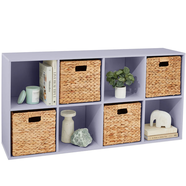 8-Cube Bookshelf, 11in Storage Display w/ Removable Panels, Customizable - D20