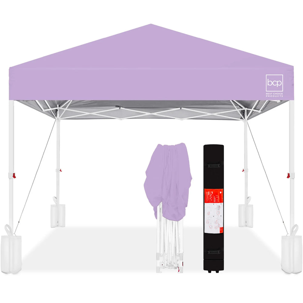 One-Person Setup Instant Pop Up Canopy w/ Case, 4 Weight Bags - 10x10ft - J143