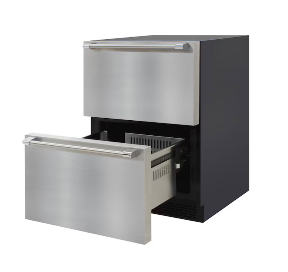 Brama 24-in 2-Drawer Freestanding Drawer Refrigerator (Stainless Steel) - E9
