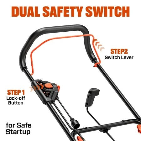 SENIX 21-Inch 15A Corded Electric Push Snow Blower,12-Inch Clearing Depth, 33FT Throw Distance, LED Lights, Foldable Handle 1604