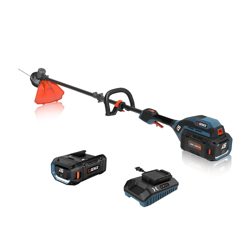 SENIX 60-volt max 16-in Straight Shaft Battery String Trimmer 3 Ah (Battery Included) (Charger Included) 1534