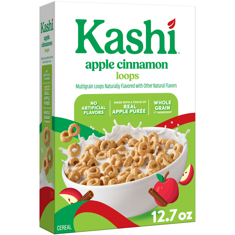 Kashi Apple Cinnamon Loops Breakfast Cereal, Whole Grain, 12.7 oz