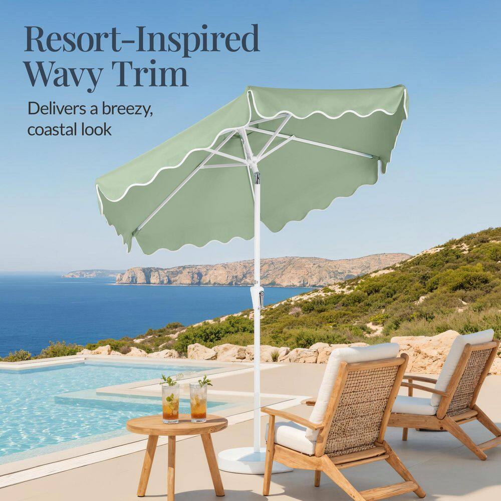 Best Choice Products 7.5 ft. Steel Market Patio Umbrella in Sage Green -F3-1975
