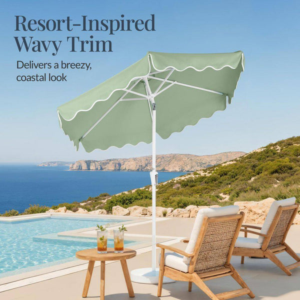 Best Choice Products 7.5 ft. Steel Market Patio Umbrella in Sage Green -F3-1975