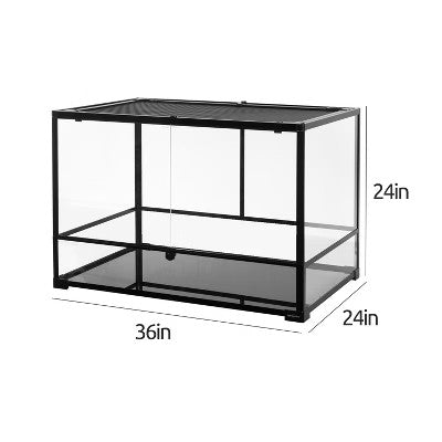 REPTI ZOO Knock-down Glass Terrarium, Medium-tall 36Lx24Dx24H; Easy Assembly - D5 -402