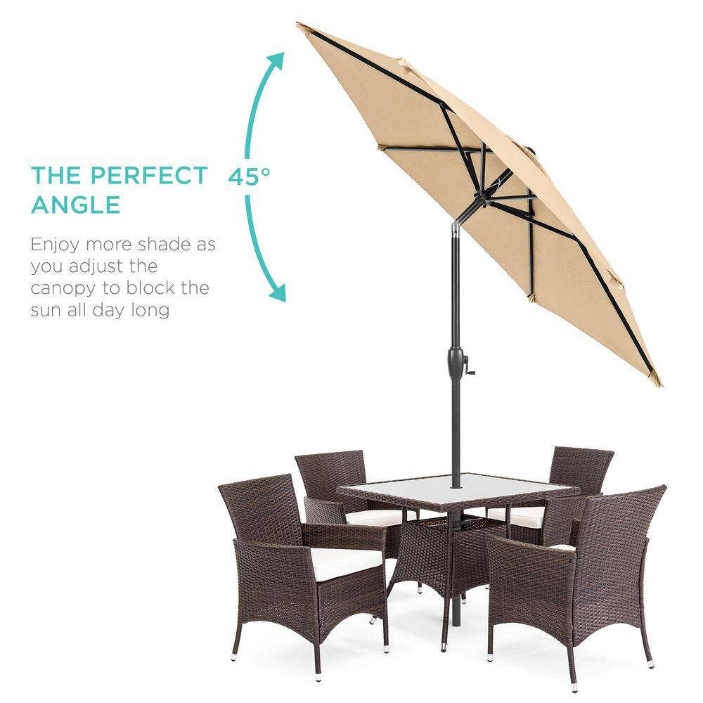 Sand 7.5 ft. Outdoor Market Patio Umbrella with Crank and Tilt - L3 - 350