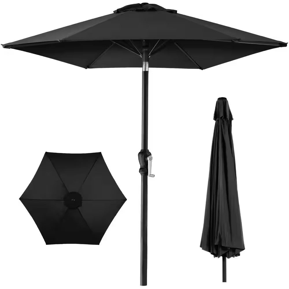 10 ft. Market Tilt Patio Umbrella in Black 763