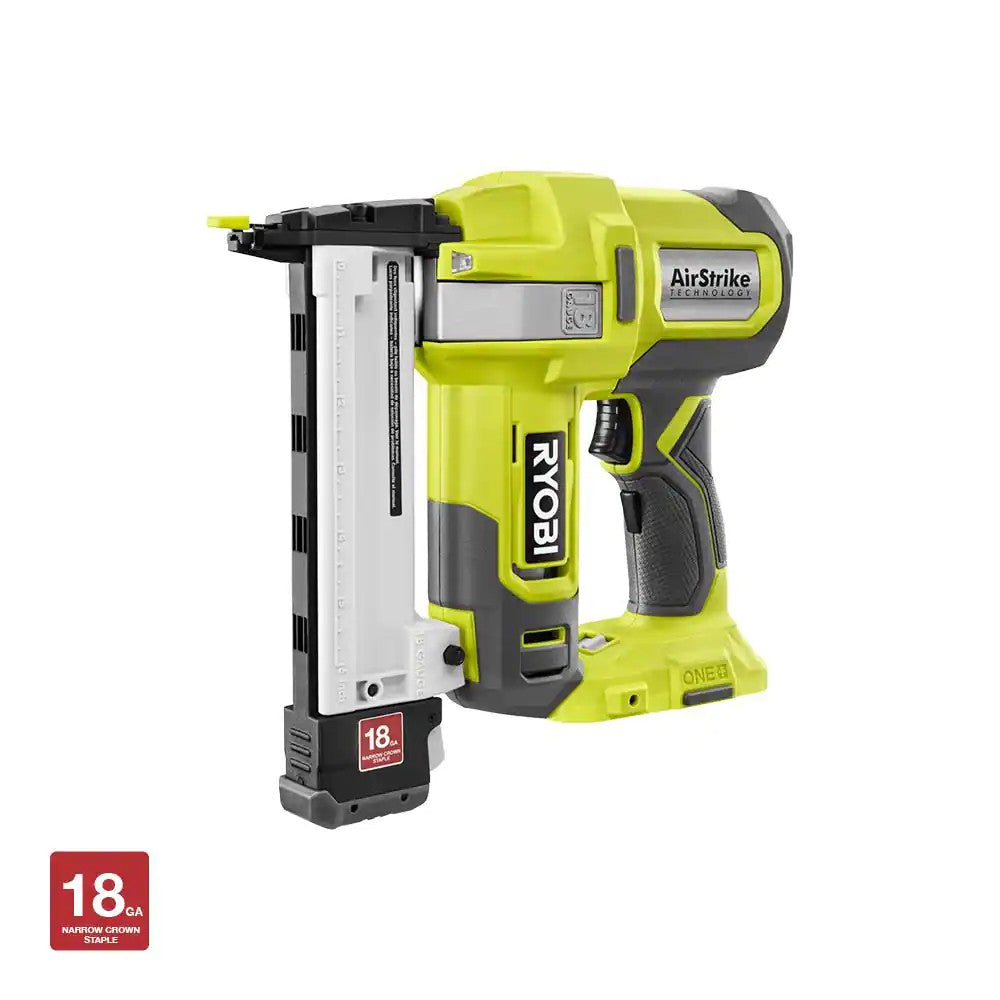 RYOBI ONE+ 18V 18-Gauge Cordless AirStrike Narrow Crown Stapler (Tool Only) 457