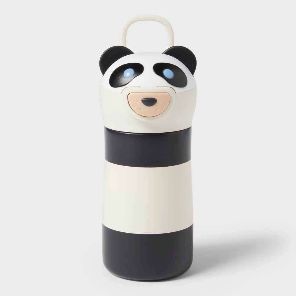 Kids' 10 Fl Oz Panda Animal Water Bottle Black - Pillowfort  973