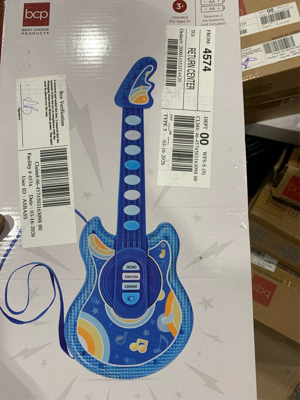 Best Choice Products 19in Kids Flash Guitar, Pretend Play Musical Instrument Toy for Toddlers w/ Mic, Stand - Navy -J4-0409