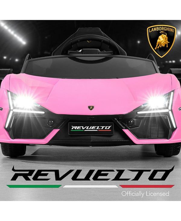 Best Choice Products Kids 12V Ride-On Car Officially Licensed Lamborghini Revuelto w/ Remote, LED Lights - Pink