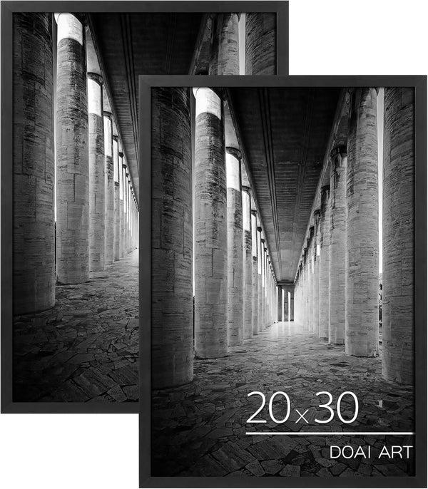 20x30 Black Poster Frames, 2-Pack w/ Plexiglass – B30 Appears New