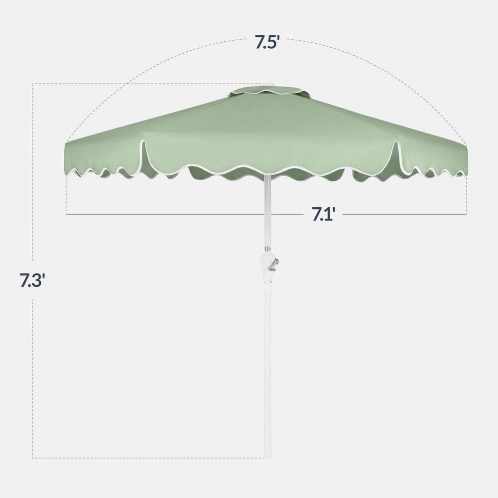 Best Choice Products 7.5 ft. Steel Market Patio Umbrella in Sage Green -F3-1975