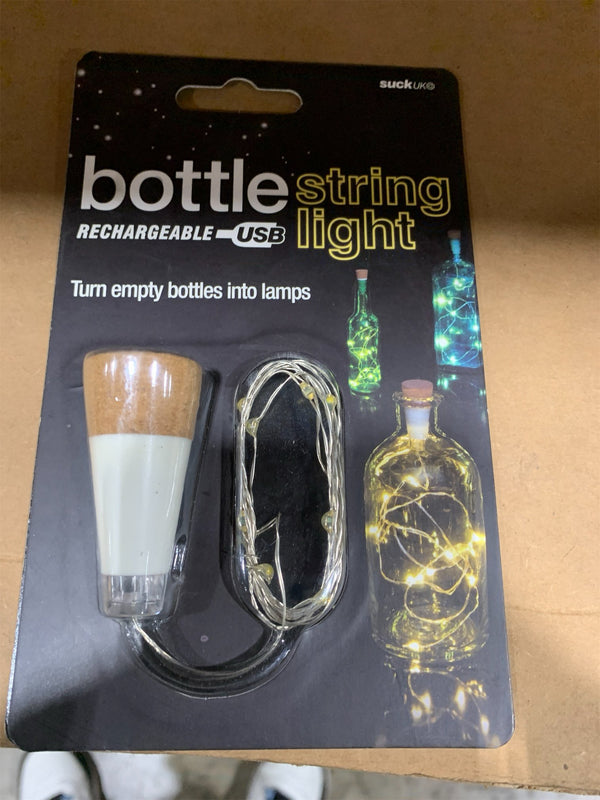 Suck UK Rechargeable Cork LED String Lights - USB Fairy Lights for Wine Bottles, Whiskey & Jars - Set Mood Lighting & Home Decor - Recycle Empty Bottles to Party Lights - Novelty Gift for Light Lovers -K8-0515