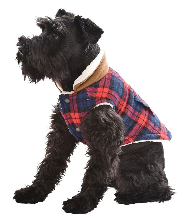 Parisian Pet Scottish Jacket Red Plaid - Red - L -E10-0197