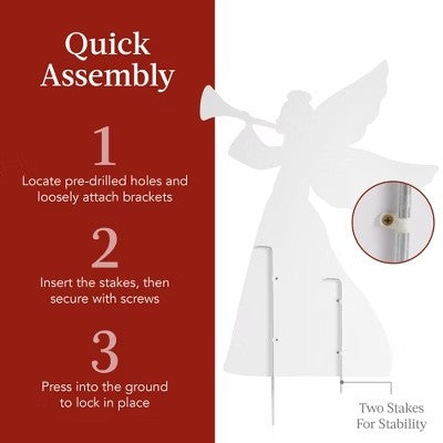 Best Choice Products 3ft Set of 2 Christmas Angel Yard Decorations w/ Weather-Resistant PVC, 4 Stakes - H9 - 1152