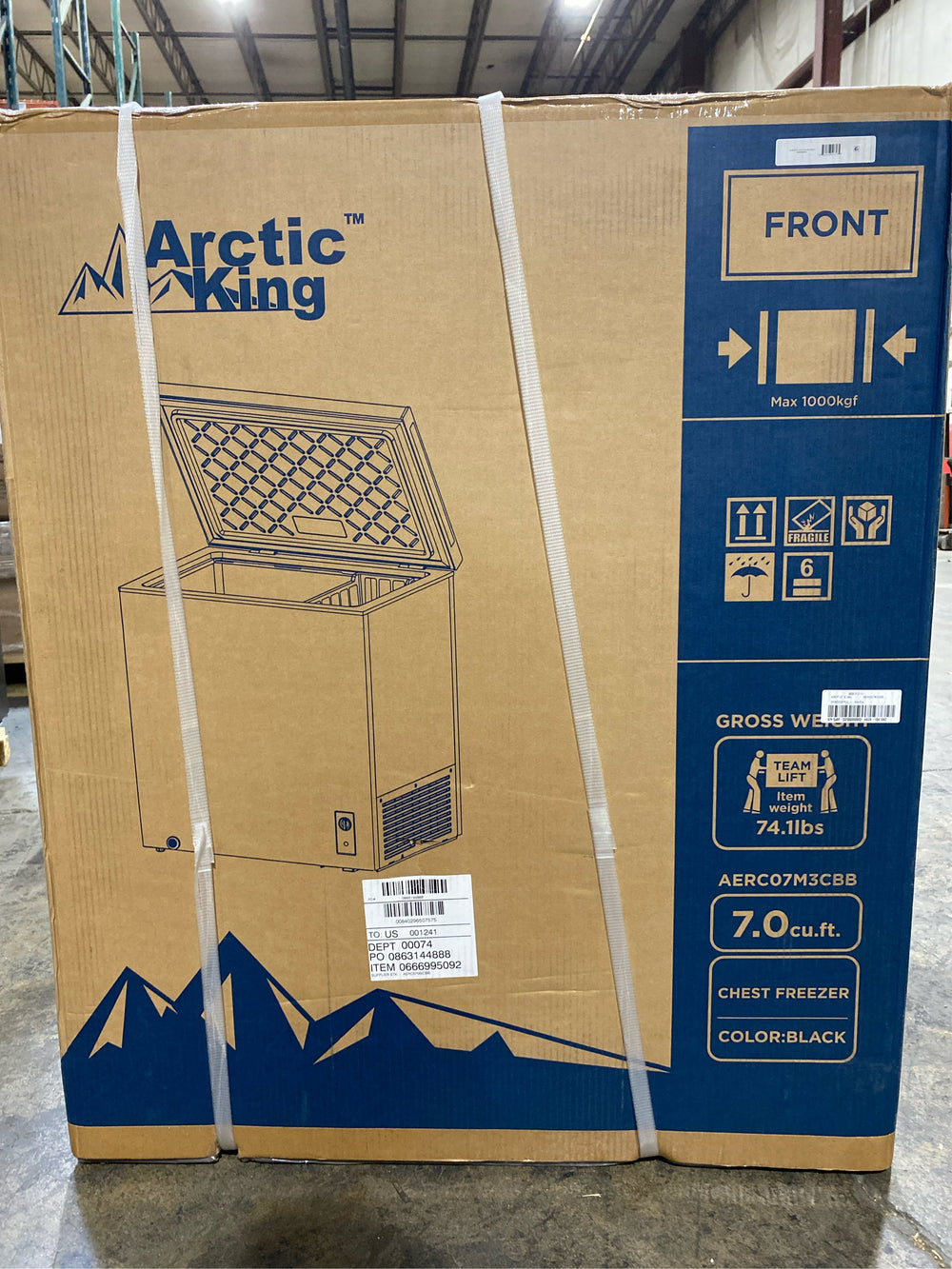 Arctic King 7.0 Cu ft Chest Freezer, Convertible, Black
