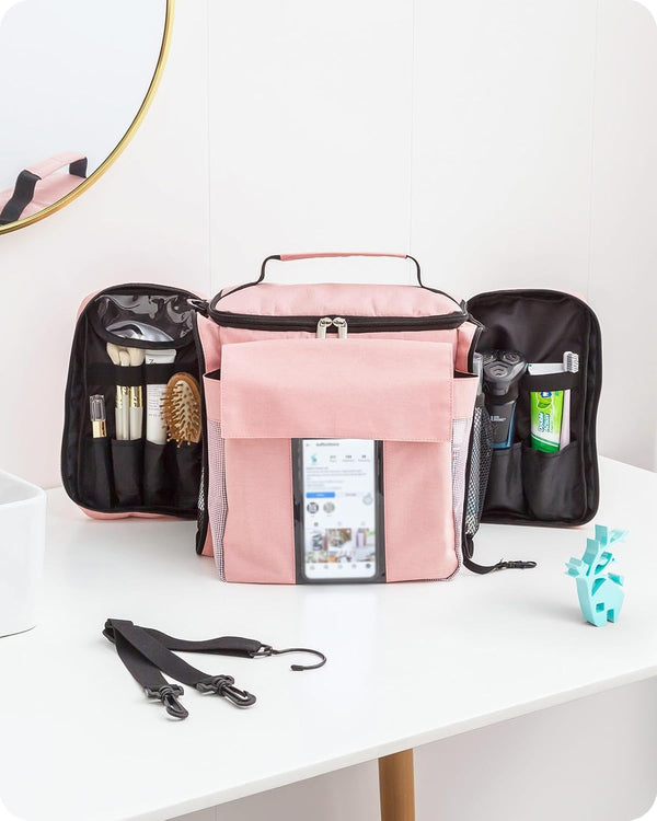 Baffect Hanging Shower Caddy Bag — Pink — F137