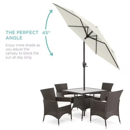 Best Choice Products 7.5ft Heavy-Duty Outdoor Market Patio Umbrella w/ Push Button Tilt, Easy Crank - Ivory -K3-0386