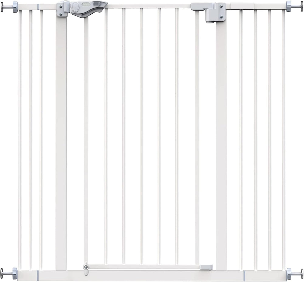 InnoTruth Dog Gate for Stairs, 29-39.6" Width Baby Gate for Doorways, 36" Tall One Hand Opening with Auto Close Pet Gate for The House, White 504