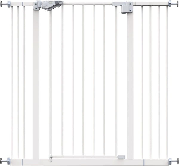 InnoTruth Dog Gate for Stairs, 29-39.6" Width Baby Gate for Doorways, 36" Tall One Hand Opening with Auto Close Pet Gate for The House, White 504