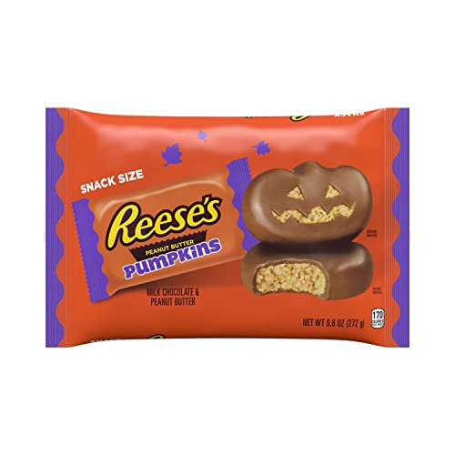 Reese S Milk Chocolate Snack Size Peanut Butter Pumpkins Halloween Candy Bag 9.6 Oz QTY 10 - X1