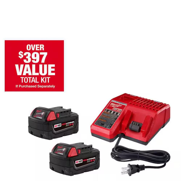 Milwaukee M18 18-Volt Lithium-Ion XC Starter Kit with Two 5.0Ah Batteries and Charger - K132 - Tested and working