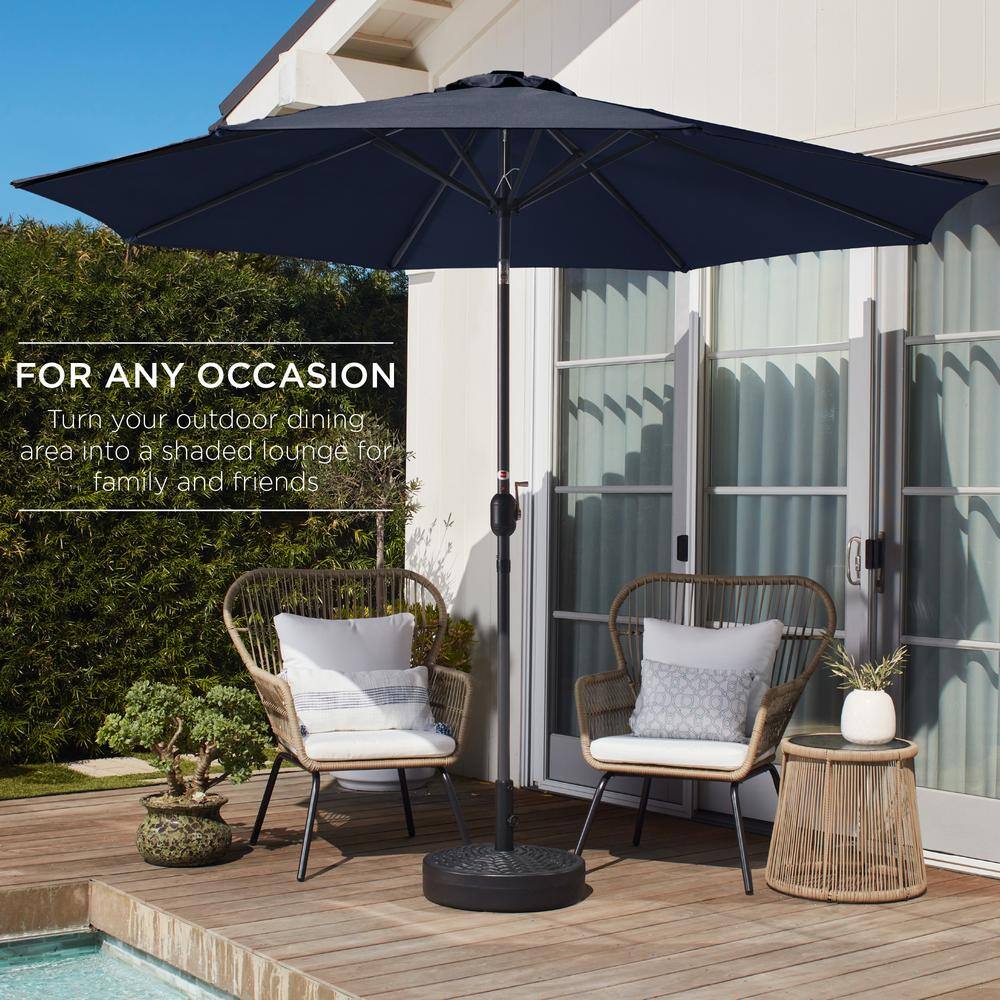 Best Choice Products 10 ft. Market Tilt Patio Umbrella in Navy Blue -L7-1557