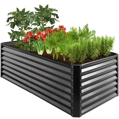 Best Choice Products 6x3x2ft Outdoor Metal Raised Garden Bed, Planter Box for Vegetables, Flowers, Herbs - Gray -H4-0002