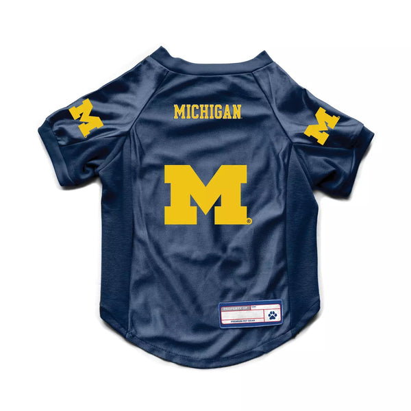 NCAA Michigan Wolverines Pet Stretch Jersey Size Large - F9 - 1896