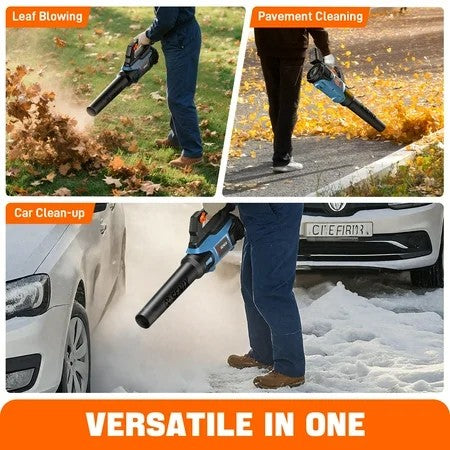 SENIX 20 Volt Max* Cordless Brushless Leaf Blower with 5.0Ah Battery & Charger Included, Variable Air Speeds Up To 450 CFM 100 MPH, BLAX2-M3 1906