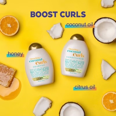 OGX Quenching+ Coconut Curls Conditioner with Coconut Oil, Citrus Oil & Honey - 13 fl oz - G12 - 1868