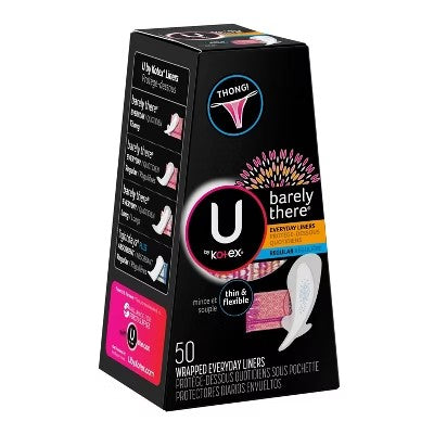 (Pack of 4) U by Kotex Barely There Liners Thong Light Absorbency Fragrance-Free - 50ct - C13 - 542