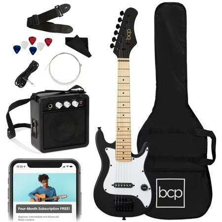 Best Choice Products Walmart Exclusive 30in Kids Electric Guitar Beginner Starter Kit w/ 5W Amplifier, Strap, Case - Walmart Black - B6 - 1410