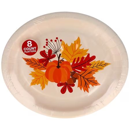Fall into Autumn Platters Harvest - 8.0 ea pack of 12 - 629