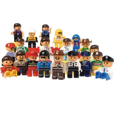 Cre8tive Minds People for Preschool Sized Building Blocks, Set of 20 -E10-0149