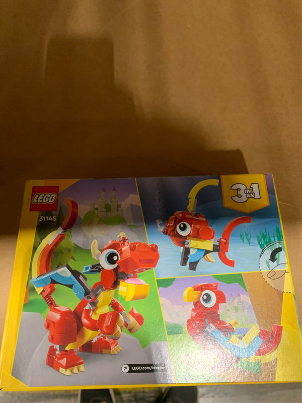 LEGO Creator 3 in 1 Red Dragon 3 in 1 Animal Toy Set 31145 -K11-1672