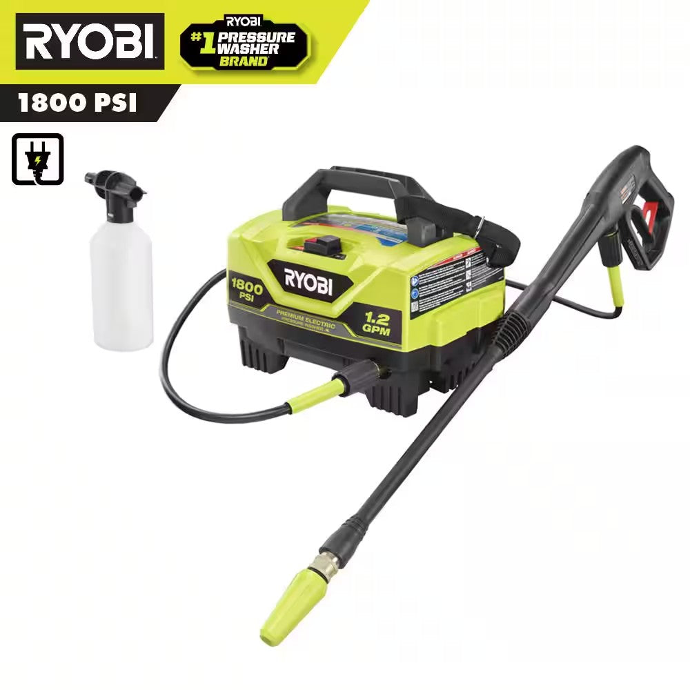 RYOBI 1800 PSI 1.2 GPM Cold Water Corded Electric Pressure Washer 812