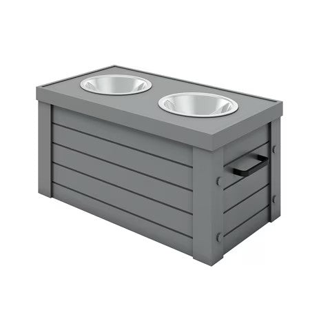ECOFLEX  Piedmont Elevated Dog Feeder, Two 24 oz. Bowls, Removable Lid Storage, Small to Medium Size Dogs -K14-0648