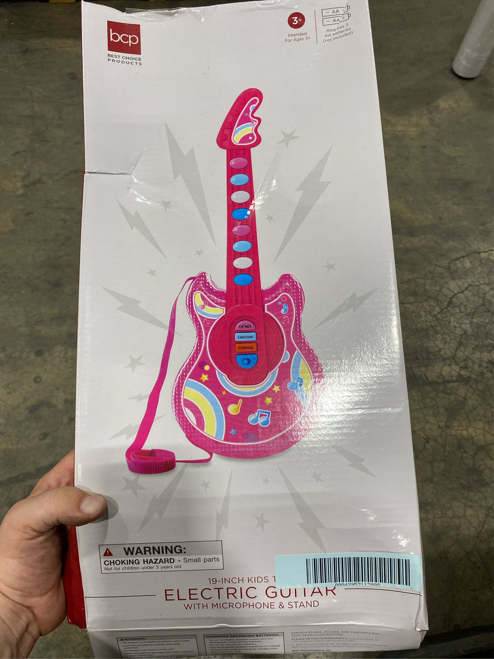 Best Choice Products 19in Kids Flash Guitar, Pretend Play Musical Instrument Toy for Toddlers w/ Mic, Stand - Pink -L6 - 443