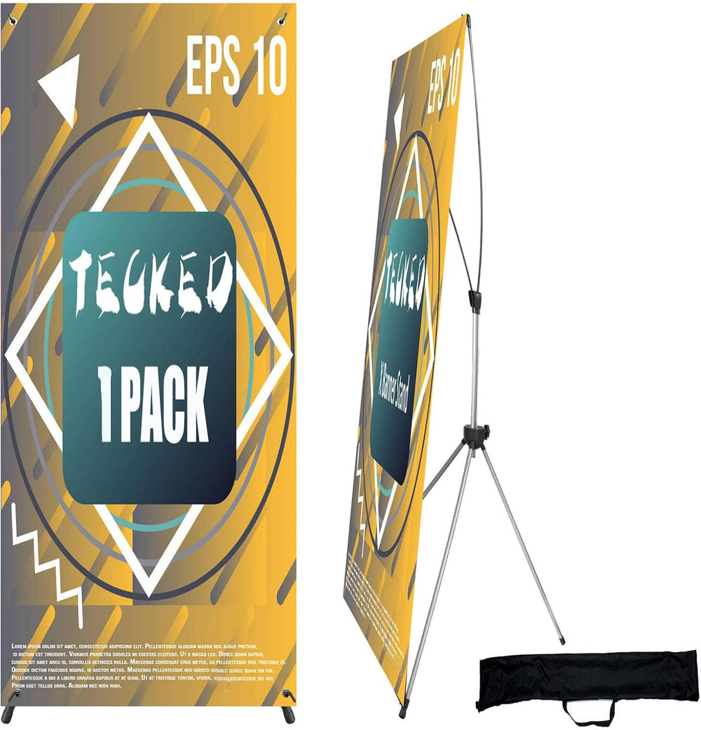 Adjustable X Banner Stand (24x63 to 32x78), w/ Travel Bag – B26 Appears New