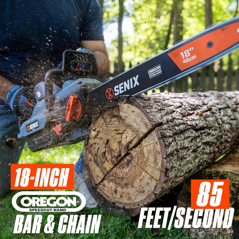 SENIX Chainsaw|60V 18" Battery Chainsaw|Brushless Electric Chainsaws|Cordless Chain Saw (tool only) |Garden Tool for Trees, Pruning, Branch Trimming, Best Gifts for Man, CSX6-M1 1499