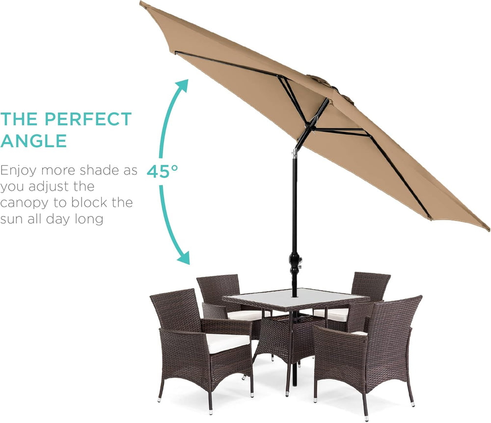 Best Choice Products 10ft Outdoor Table Compatible Steel Polyester Market Patio Umbrella w/Crank and Easy Push Button Tilt 1492 -L7-1560