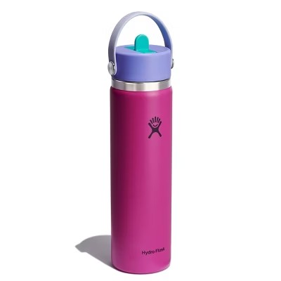Hydro Flask 24oz Wide Mouth Flex Straw Water Bottle Holiday Punch: BPA-Free, Vacuum-Insulated, Leakproof, Dishwasher-Safe - F3 - 812