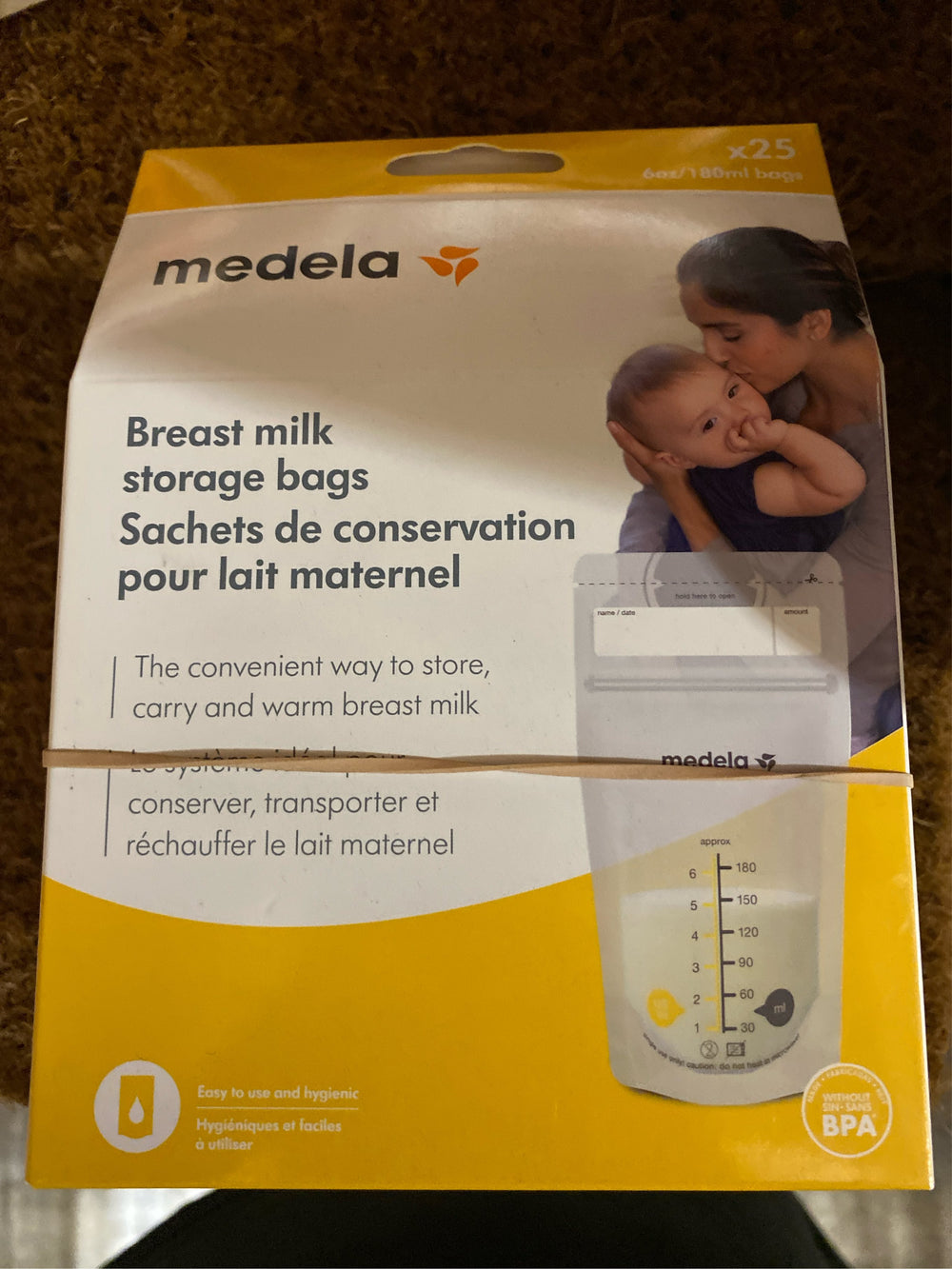 (Lot of 2) Medela Breast Milk Storage Bags, 6oz/180ml, Clear with Measurements, 68060, 25 Count - F10 - 262